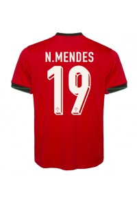 Portugal Nuno Mendes #19 Fotballdrakt Hjemme Klær EM 2024 Korte ermer